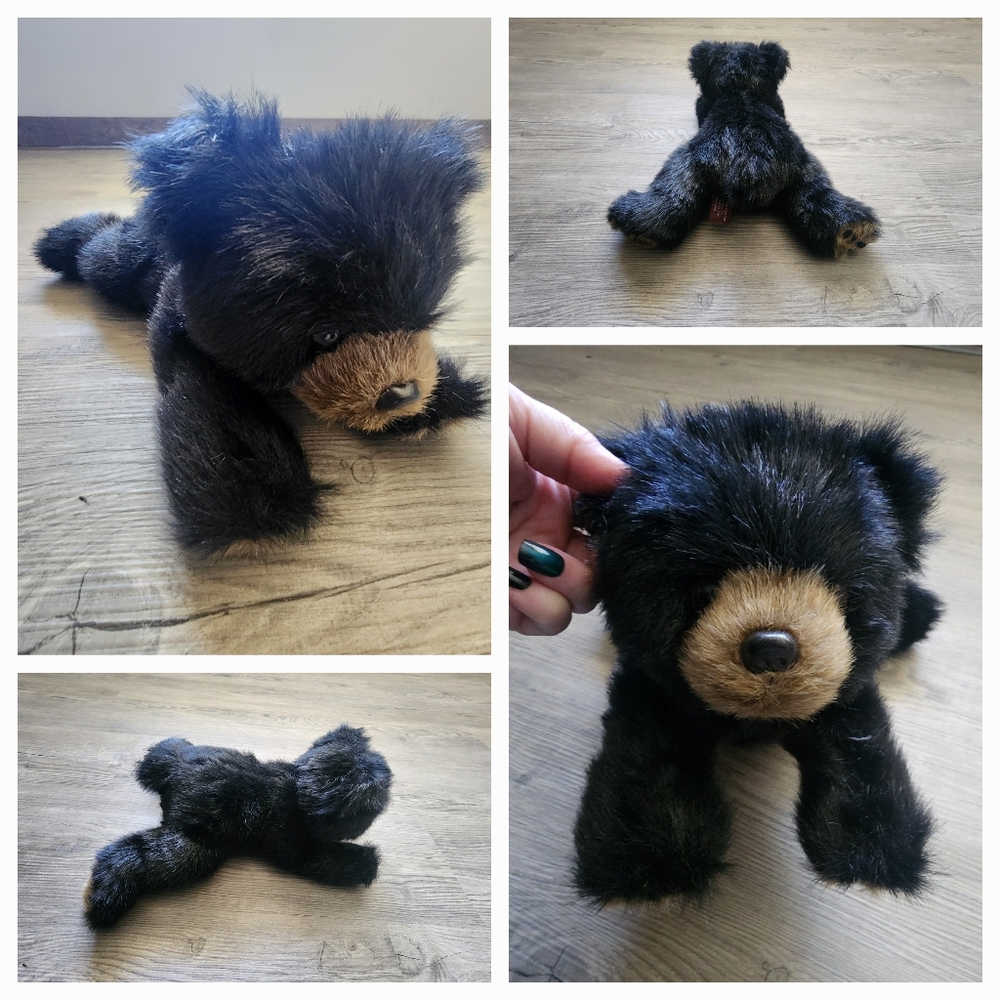 The Bearington Collection Black Bear Plush Stuffed Animal‎ 12"